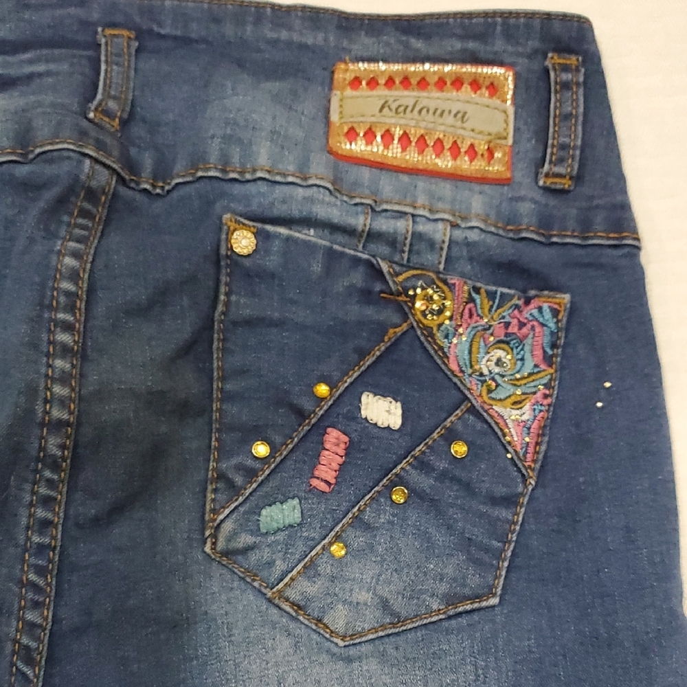 Vtg Kalowa Premium Blue Push Up Stretch  Jeans  Size 29 - Picture 3 of 16